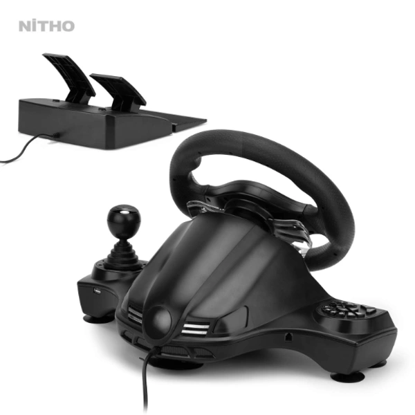 NITHO Nitho Drive Pro V16 Racing Wheel & Pedal Set MLT-DP16-K, Compatible with PC/PS3/PS4/Xbox1/Switch